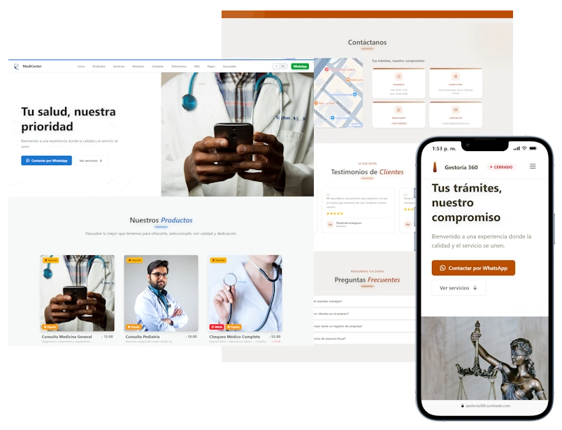 Ejemplo de página web profesional creada con SYNTIstudio para negocios venezolanos